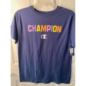 Champion Womens T-Shirt Short Sleeves Navy Size Medium NWTs
